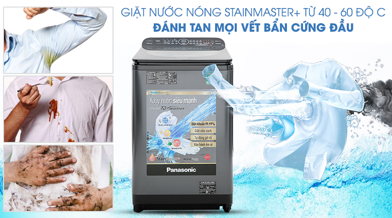 Giặt nước nóng StainMaster+ - Máy giặt Panasonic Inverter 11.5 Kg NA-FD11VR1BV
