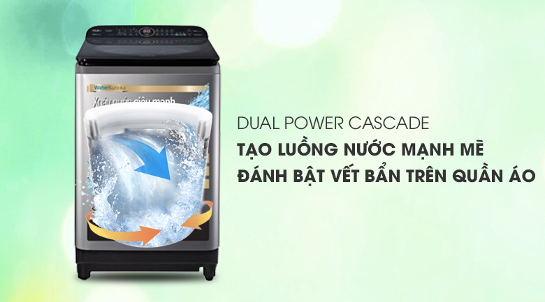 Máy giặt Panasonic Inverter 12.5 Kg NA-FD12XR1LV - Luồng nước mạnh mẽ với Dual Power Cascade
