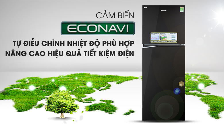 Cảm biến Econavi - Tủ lạnh Panasonic Inverter 366 lít NR-BL381GKVN