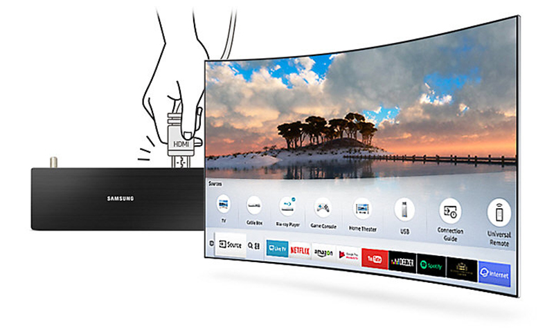 Smart Tivi Cong Samsung 49 inch UA49M6300 tự động nhận diện kết nối