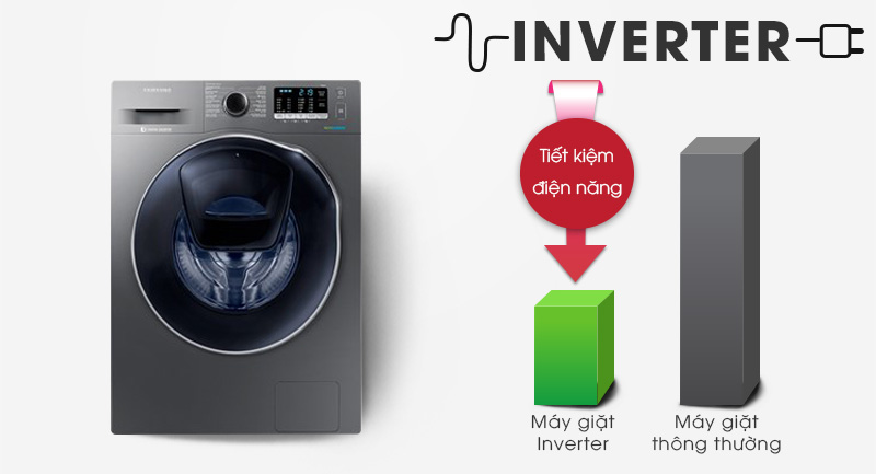Máy giặt sấy Samsung AddWash Inverter 9.5 kg WD95K5410OX/SV-Tiết kiệm điện nhờ công nghệ biến tần Inverter
