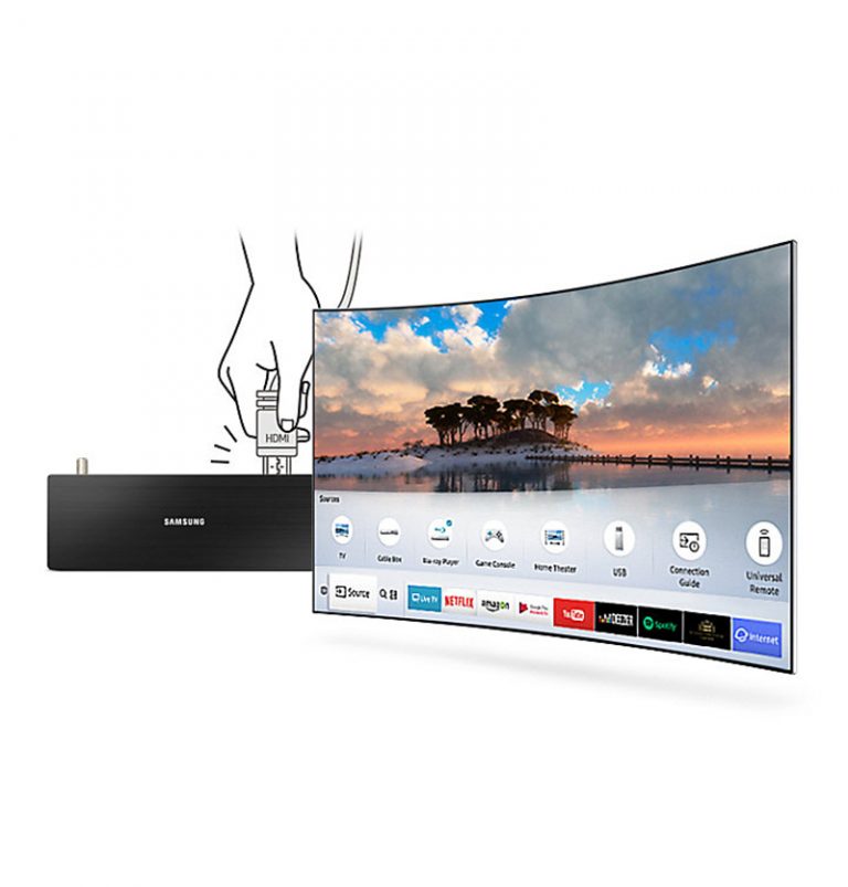 Smart Tivi cong 4K Samsung 65 inch UA65MU6500 tự động nhận diện kết nối