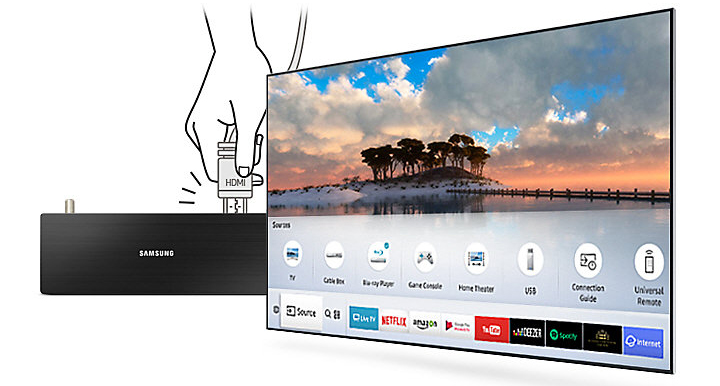 Smart Tivi 4K Samsung 75 inch 75MU7000 tự động nhận diện kết nối