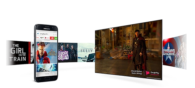 Smart Tivi QLED 4K Samsung QA55Q8CAM trình chiếu màn hình điện thoại
