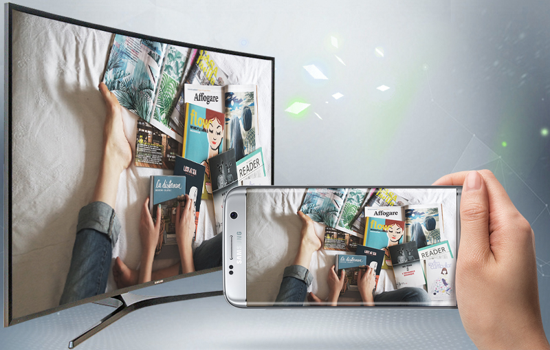 Smart Tivi Cong Samsung 4K 55 inch UA55KU6500 screen mirroring