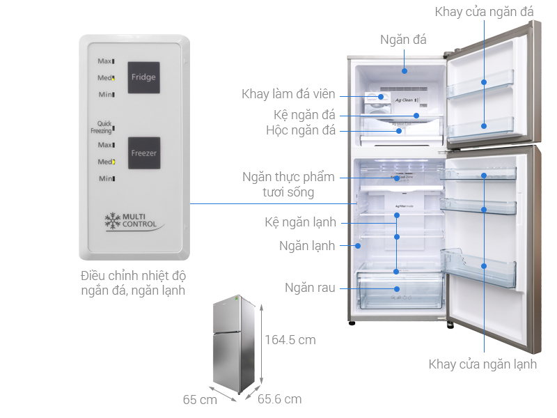Thông số kỹ thuật Tủ lạnh Panasonic Inverter 326 lít NR-BL359PSVN
