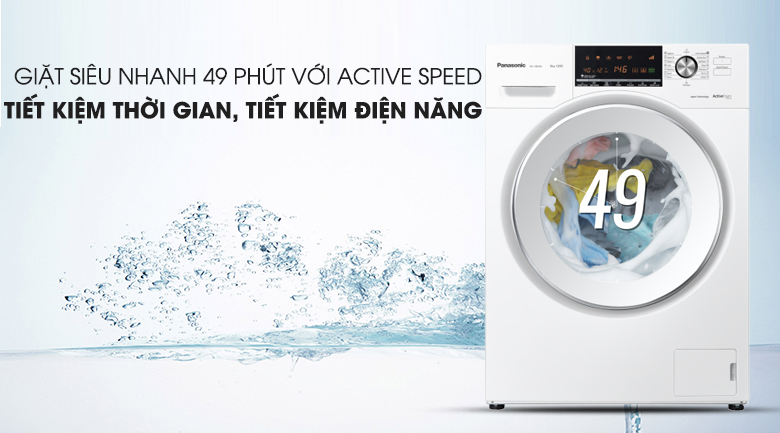 Chế độ giặt Active Speed - Máy giặt Panasonic Inverter 8 Kg NA-128VG6WV2