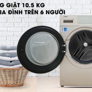 Máy giặt màu vàng kim sang trọng, đẳng cấp - Máy giặt Aqua Inverter 10.5 kg AQD-D1050E N