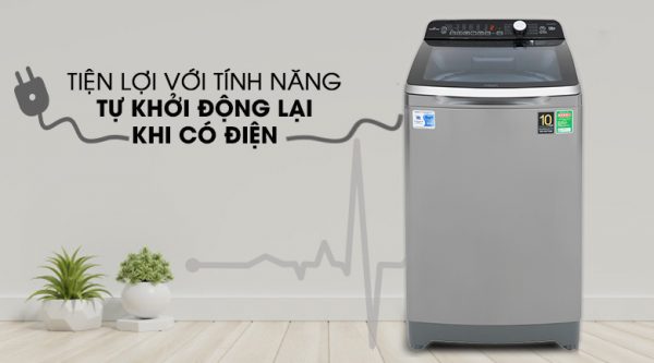 Tự khởi động lại khi có điện - Máy giặt Aqua Inverter 10 Kg AQW-DR100ET S