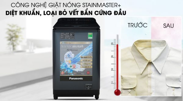 Máy giặt Panasonic Inverter 12.5 Kg NA-FD12VR1BV - Diệt khuẩn, đánh bay vết bẩn cứng đầu với công nghệ giặt nóng StainMaster+