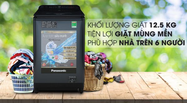 Máy giặt Panasonic Inverter 12.5 Kg NA-FD12VR1BV - Khối lượng giặt 12.5 kg, thích hợp cho gia đình trên 6 thành viên
