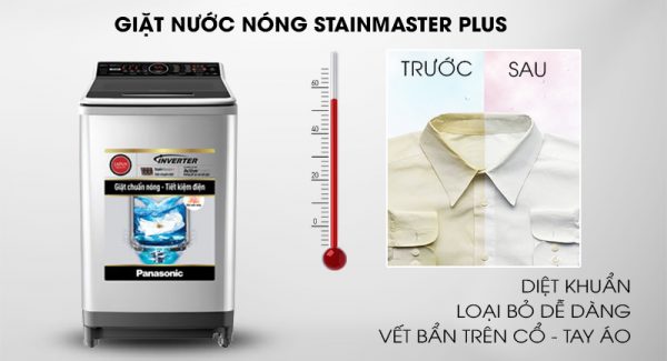 Máy giặt Panasonic Inverter 16 Kg NA-FS16V7SRV-Diệt khuẩn, loại bỏ vết bẩn cứng đầu cùng công nghệ StainMaster+