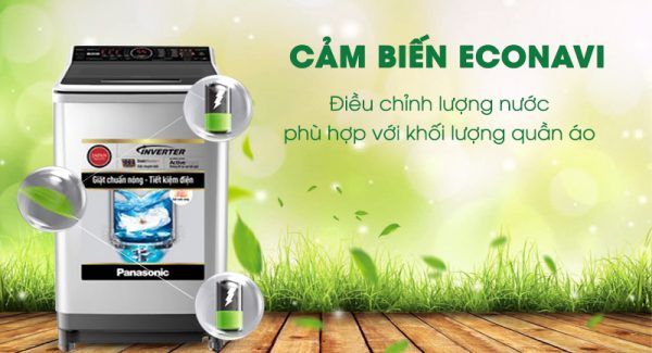 Máy giặt Panasonic Inverter 16 Kg NA-FS16V7SRV-Sử dụng nước hiệu quả với công nghệ cảm biến sinh thái Econavi