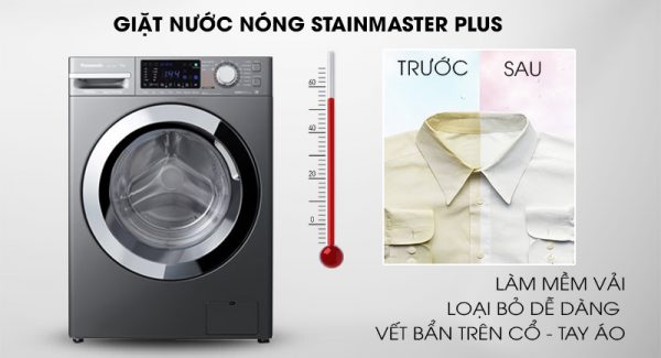 Máy giặt Panasonic Inverter 10 Kg NA-V10FX1LVT-công nghệ giặt nước nóng StainMaster+