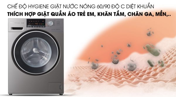 Chế độ giặt nước nóng Hygiene - Máy giặt Panasonic Inverter 8 Kg NA-128VX6LV2