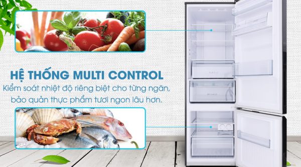 Hệ thống Multi Control kiểm soát nhiệt độ riêng của từng ngăn tủ  - Tủ lạnh Panasonic Inverter 322 lít NR-BC369QKV2